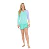 Гидромайка женская длинный рукав Jetpilot PACER LS RASHIE TEAL, Размер (гидроодежда): 16 (2XL)