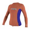 Гидромайка детская O'Neill длинный рукав GIRLS PREMIUM SKINS L/S RASH GUARD CORALPNCH/COBALT/CORALPN S18, Размер (гидроодежда): Дет 14 (2XL)