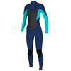 Гидрокостюм женский длинный O'Neill WMS EPIC 3/2 CHEST ZIP FULL NAVY/LIGHT AQUA S21, Размер (гидроодежда): 12 (L)
