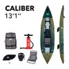 Каяк надувной одно - двухместный для рыбалки Aqua Marina Caliber-398 S23