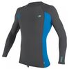 Гидромайка мужская длинный рукав O'Neill PREMIUM SKINS L/S RASH GUARD SMOKE/BRITE BLUE/SMOKE S21