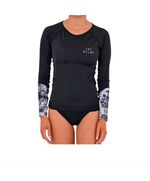 Гидромайка женская длинный рукав Jetpilot Tie Dye L/S Rashie Black/White S21