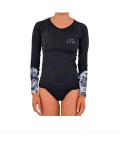 Гидромайка женская длинный рукав Jetpilot Tie Dye L/S Rashie Black/White S21