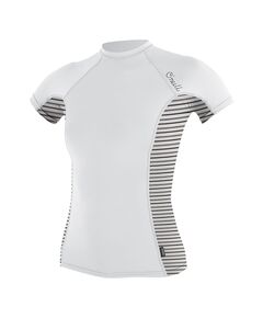 Гидромайка женская O'Neill короткий рукав WMS SIDE PRINT S/S RASH GUARD WHT/HWYSTRIPE S18