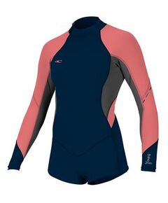 Гидрокостюм женский O'Neill короткий длинный рукав WMS BAHIA L/S SHORT SPRING SLATE/GRAPH/CORAL (DQ8)