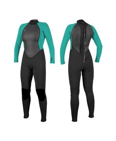 Гидрокостюм женский длинный O'Neill WMS REACTOR-2 3/2 BACK ZIP FULL BLACK/LIGHT AQUA S21