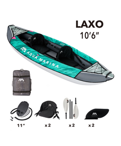 Каяк надувной двухместный с веслами Aqua Marina Laxo-320 S23