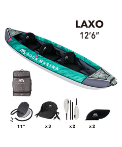 Каяк надувной трехместный с веслами Aqua Marina Laxo-380 S23