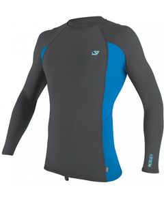 Гидромайка мужская длинный рукав O'Neill PREMIUM SKINS L/S RASH GUARD SMOKE/BRITE BLUE/SMOKE S21
