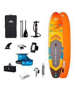 SUP-доска надувная с веслом и плавником с электромотором PF 240S Aqua Marina AMGO 12'0"