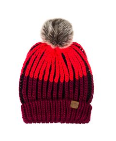 Шапка женская с помпоном Animal AVORAA BORDEAUX RED F17