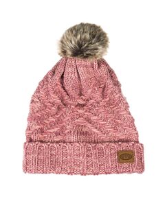 Шапка женская с помпоном Animal BECKI DUSTY MAUVE PURPLE F17