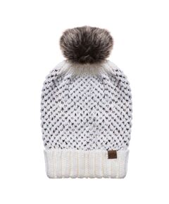 Шапка женская с помпоном Animal BRIELLE VANILLA CREAM MARL F17