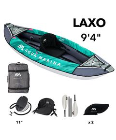 Каяк надувной одноместный с веслом Aqua Marina Laxo-285 S24