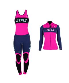 Гидрокостюм жен.длинный без рукавов+гидрокуртка на молнии Jetpilot RX Jane&Jacket wms navy/pink S23, Размер (гидроодежда): 16 (2XL)