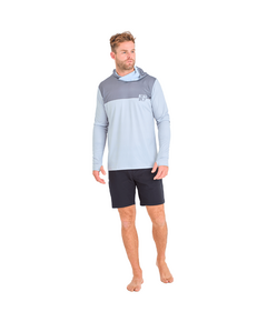 Гидромайка мужская длинный рукав с капюшоном Jetpilot VENTURE LS FISHING HOODED GREY, Размер (гидроодежда): 10 (M)