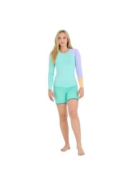 Гидромайка женская длинный рукав Jetpilot PACER LS RASHIE TEAL, Размер (гидроодежда): 14 (XL)