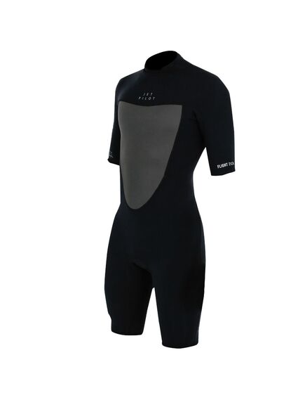 Гидрокостюм мужской короткий Jetpilot FLIGHT 2x2 BZ SS SPRINGSUIT FLATLOCK BLACK/BLACK, Размер (гидроодежда): 18 (3XL), img 2