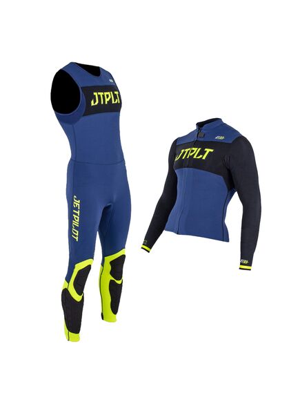 Гидрокостюм муж. длинный без рукавов+гидрокуртка на молнии JP RX Race John&Jacket navy/yellow S23, Размер (гидроодежда): 10 (M)