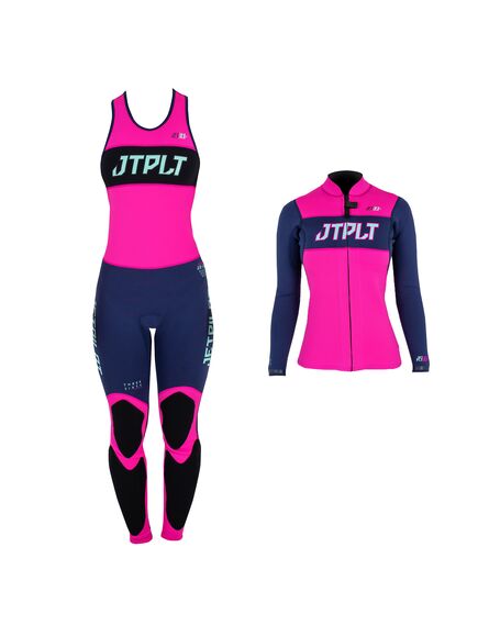 Гидрокостюм жен.длинный без рукавов+гидрокуртка на молнии Jetpilot RX LADIES JANE+JACKET NAV/PNK, Размер (гидроодежда): 16 (2XL)