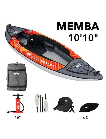 Каяк надувной одноместный с веслом Aqua Marina Memba-330