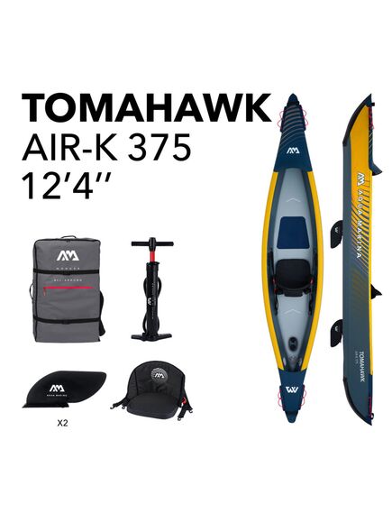 Каяк надувной высокого давления одноместный Aqua Marina Tomahawk AIR-K 375 Каяк надувной высокого давления одноместный Aqua Marina Tomahawk AIR-K 375