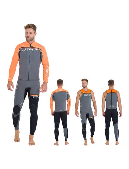 Гидрокостюм муж. длин. без рукавов+гидрокуртка на молнии Jetpilot RX VAULT RACE JOHN+JACKET CHAR/ORG, Размер (гидроодежда): 12 (L)