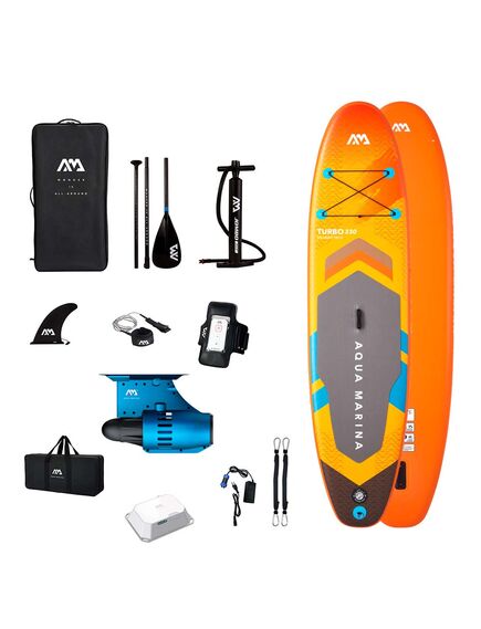 SUP-доска надувная с веслом и плавником с электромотором PF 240S Aqua Marina AMGO 10'10"