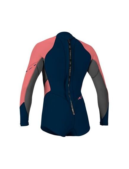 Гидрокостюм женский O'Neill короткий длинный рукав WMS BAHIA L/S SHORT SPRING SLATE/GRAPH/CORAL (DQ8), Размер (гидроодежда): 8T (ST), img 2