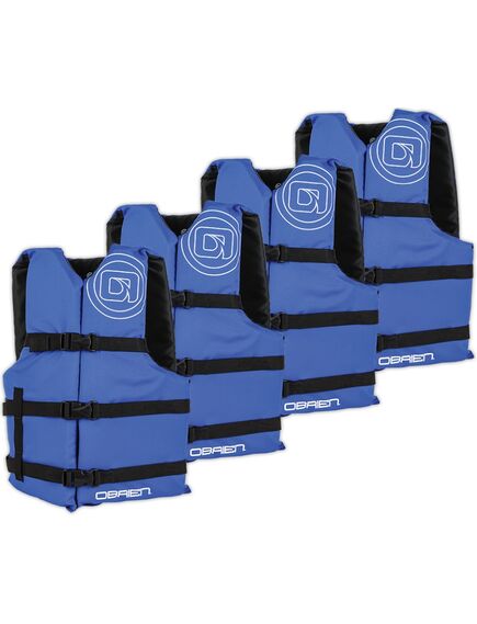 Набор спасательных жилетов нейлон (4 шт.) O'Brien GP BLUE S23, Размеры (жилеты): OS, img 2