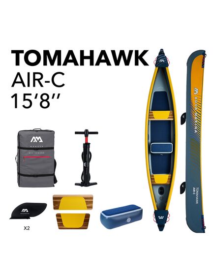 Каноэ надувное высокого давления трехместное Aqua Marina Tomahawk AIR-C 478