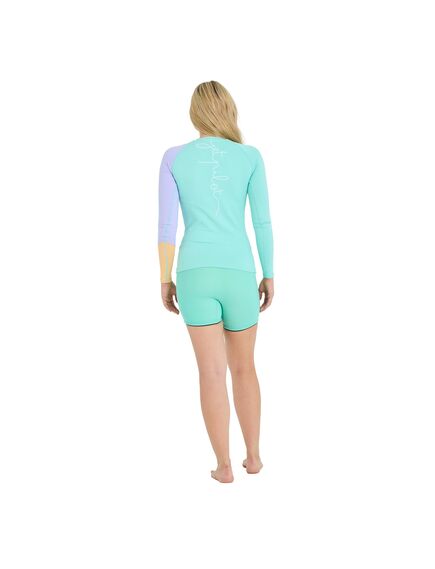 Гидромайка женская длинный рукав Jetpilot PACER LS RASHIE TEAL, Размер (гидроодежда): 14 (XL), img 2