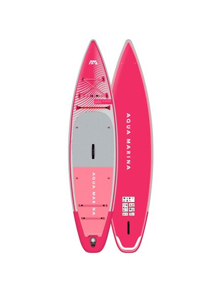 SUP-доска надувная с веслом для туризма Aqua Marina Coral Touring (Raspberry) 11'6", img 2