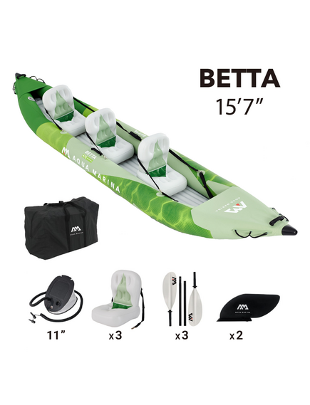 Каяк надувной трехместный с веслами Aqua Marina Betta-475 S23