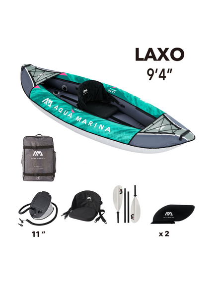 Каяк надувной одноместный с веслом Aqua Marina Laxo-285 S23