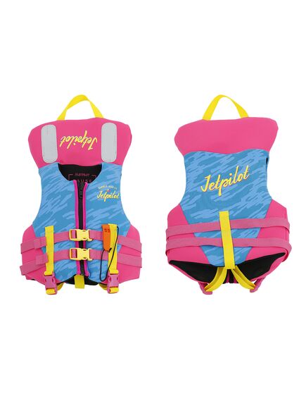 Спасательный жилет неопрен детский Jetpilot Cause Kids ISO 100N Neo Vest Girls blue/pink S23, Размеры (жилеты): Дет 6 years (127 cm)