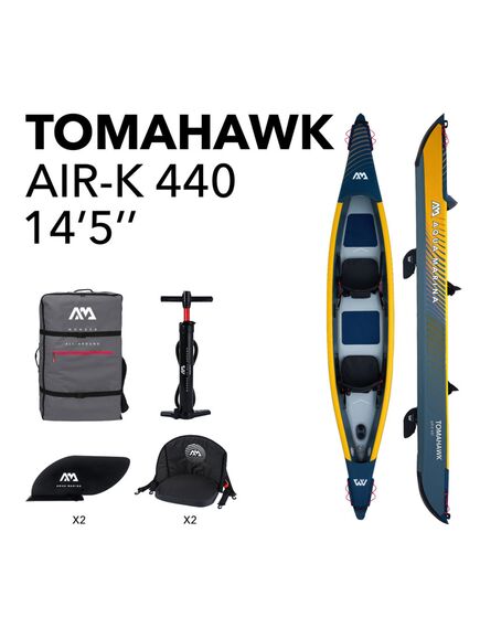 Каяк надувной высокого давления двухместный Aqua Marina Tomahawk AIR-K 440 S24