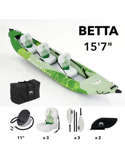 Каяк надувной трехместный с веслами Aqua Marina Betta-475 S24