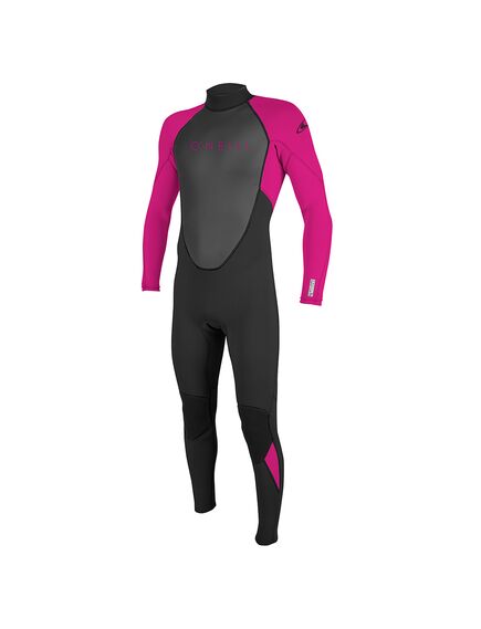 Гидрокостюм детский длинный O'Neill YOUTH REACTOR-2 3/2 BACK ZIP FULL BLACK/BERRY S21, Размер (гидроодежда): 10 (M)