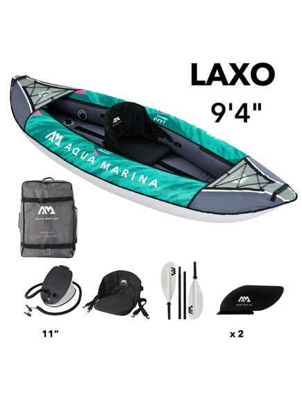 Каяк надувной одноместный с веслом Aqua Marina Laxo-285 S24