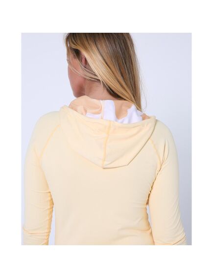 Гидромайка жен. длин. рукав на молнии с капюшоном Jetpilot Zahra L/S Ladies Hooded Rashie yellow S24, Размер (гидроодежда): 8 (S), img 3