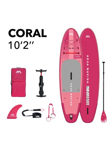 SUP-доска надувная с веслом Aqua Marina Coral (Raspberry) 10'2"