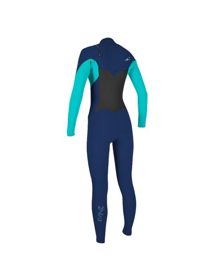 Гидрокостюм женский длинный O'Neill WMS EPIC 3/2 CHEST ZIP FULL NAVY/LIGHT AQUA S21, Размер (гидроодежда): 12 (L), img 2