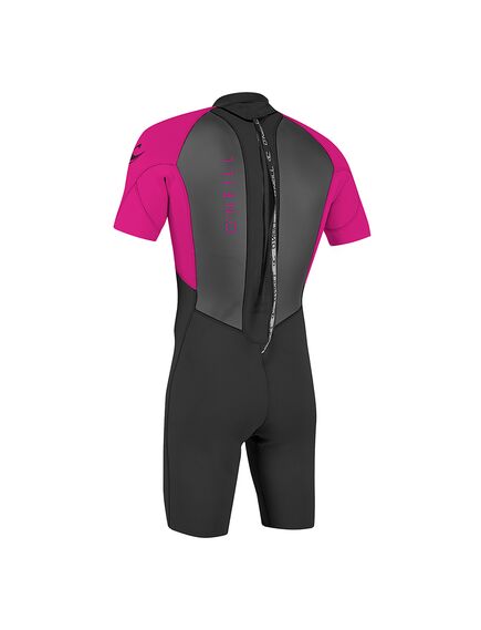 Гидрокостюм детский короткий O'Neill YOUTH REACTOR-2 2MM BACK ZIP S/S SPRING BLACK/BERRY S21, Размер (гидроодежда): Дет 4 (XS), img 2