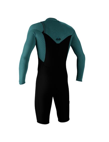 Гидрокостюм мужской короткий с длинным рукавом O'Neill Hyperfreak 2mm Chest Zip L/S Spring BLACK/TIDE POOL S22_O, Размер (гидроодежда): 10 (M), img 2