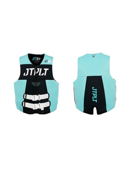 Спасательный жилет для гидроцикла неопрен женский Jetpilot RX F/E Neo ISO 50N Vest Black/Teal S22, Размеры (жилеты): 16 (2XL)