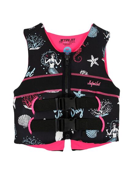 Спасательный жилет неопрен детский Jetpilot Cause Youth ISO 50N Neo Vest 8-10 Years Black/Pink S22, Размеры (жилеты): Дет 10 (L)