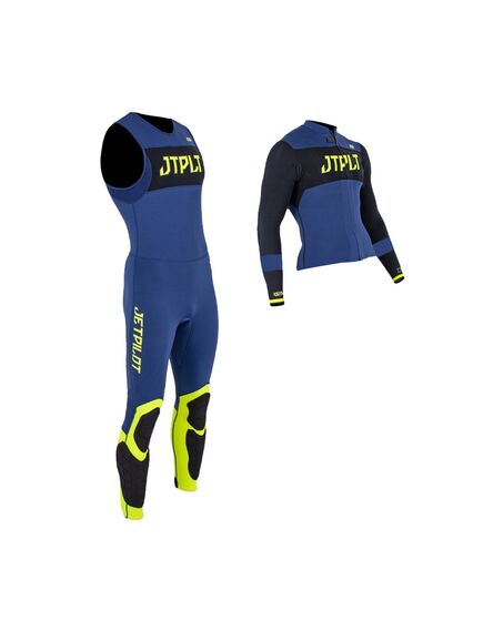 Гидрокостюм мужской длин без рукавов + гидрокуртка на молнии Jetpilot RX Race Jacket Navy/Yellow S22, Размер (гидроодежда): 8 (S)