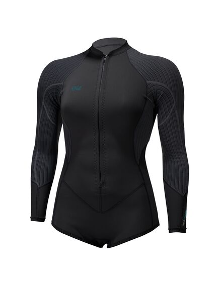 Гидрокостюм женский без ног длинный рукав O'Neill Wms Hyperfreak 2/1.5 F/Z L/S Spring BLK/BLK S22_O, Размер (гидроодежда): 8 (S)