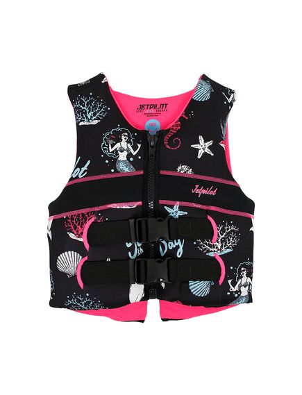 Спасательный жилет неопрен детский Jetpilot Cause Youth ISO 50N Neo Vest Girls black/pink S23, Размеры (жилеты): Дет 10 years (152 cm)